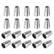 30Pcs 4.5mm Metal Bell Stopper Conical Cord Ends Lock Fastener Stopper, Silver