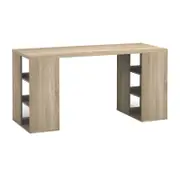 Bloc Light Sonoma Oak Desk With Storage Shelves