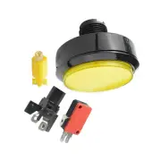 1Pc Yellow Arcade 60MM Round Push Button Illumilated LED Light w/ Microswitch