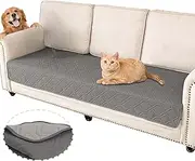 Gekufa Waterproof Dog Blanket for Bed, Dog Blanket Use Both Sides, Light Dark Grey 5 Layers of Waterproof Structure Washable Waterproof Mat for Bed Sofa Car (97cm*190cm)