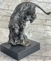 Extra Large Art Deco Cougar Mountain Lion Bronze Sculpture by Bugatti Home Sale