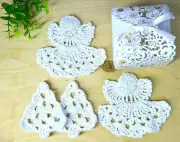 4 pcs LOT Christmas snowflakes Crochet christmas ornaments Crochet stars Angels