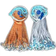 Hand Throw Nets with Ring Cast Net Line Small Mesh Steel Sinker Catch Fish Net