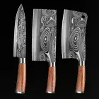 Chef Cleaver Knife Kitchen Butcher Slicing Peeling Chopping Stainless Steel Wood