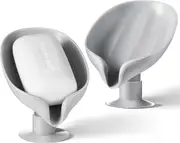 2-Piece Soap Dish Holder Self-Draining Soap Holder Leaf Soap Holder Soap Protector With Suction Cup Sink Plastic Tray Holder