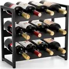 AVLA 12 Bottles Wine Rack Countertop, 16.5 x 8 x 15.2 inches, Black