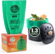 Compost Bags 1.3 Gallon,100 Count,Compostable Small Trash Bags for Kitchen Count
