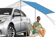 Portable Outdoor Camping Car Travel Tent Car Tailgate Shade Awning Canopy-Blue