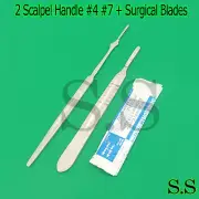 SCALPEL KNIFE HANDLES #4 #7 WITH 20 STERILE SURGICAL BLADES #10 #23