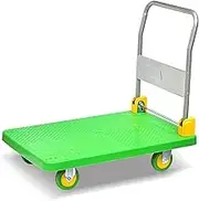 Flatbed Cart Platform Hand Truck Push Cart for Moving Foldable Handle and 360 Degree Swivel Wheels for Easy Storage Stable Transport High Bear Hand Truck(Size:90 * 60)(One Color 90 * 60)