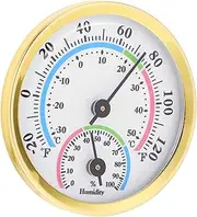 Mini Thermometer and Hygrometer Ultra-small Sink Square Air Pipe Spring Silverware Monitoring Meter Thermometer Props Decoration Pointer Thermometer Float Vest Aluminum