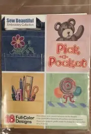 Martha Pullen Sew Beautiful "Pick-a-Pocket" Machine Embroidery CD 18 Designs