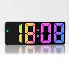 Rainbow LED Desk Digital Alarm Clock Mirror Display USB Snooze Temperature Mode