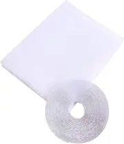 HAMPPLIES 4pcs White Self Adhesive Window Screen Mesh DIY Fly Curtain for Tiny Keep Bugs for Living Office Reading