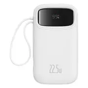Baseus Qpow2 Dual-Cable Digital Display Fast Charge Power Bank 22.5W (White)