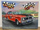 FORD FALCON GTHO ALLAN MOFFAT BATHURST PAINTING ON CANVAS BY JENNY SANDERS