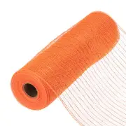 10 Inch Glitter Poly Burlap Mesh for Wreath Mesh Ribbon 10 Yard Orange