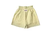 Broderie Anglaise Lace Shorts with Elastic Waist - Green Tea