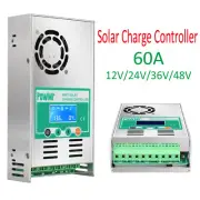 MPPT 60AMP Solar Charger Controller For 12V 24V 36V 48V DC Battery LCD Display