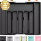 Expandable Cutlery Drawer Organizer Kitchen Utensil Tray Silverware Holder Black