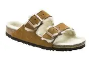 Birkenstock: Arizona Shearling Suede Leather - Sandal (Size 36 EU)