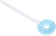 Healeved Silicone Bath Brush Long Handle Exfoliating Body Scrubber Massager Soft Bristles Shower Brush for Back Body Cleansing
