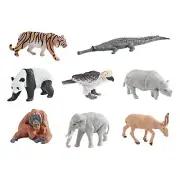 8x Realistic Animals Figures Toys Collections Wildlife Zoo Animals Figurines for