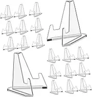 HIAKDOFT 30 Pcs Clear Acrylic Easel Stands: Small Display Mini Easels Holder For Photo Frame Plate Medals Sports Card Picture Artwork
