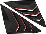 Car Glossy Black Rear Window Louver Shutter Cover Trim Compatible For Honda Civic 11Th 2021-2022 Window Side Vent Trim