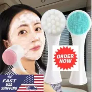 New Face massager Double Sided Facial Cleanser Silica Gel Facial Brush