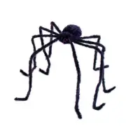 Giant Posable Creepy Furry Spider Halloween Prop 90" Hanging Decoration, Purple