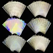 Lora Rossie 600 Pcs Kpop Photocard Sleeves - Laser Flashing Card Sleeves with Heart Star Glass Gemstone Rainbow Holographic Designs