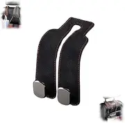 Car Seat Back Double Hook - Suede Hook, New Car Seat Headrest Hook, Upgraded 2 in 1 Purse Hook for Car Seat, Car Back Seat Organizer /95(Black)