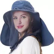 Palmyth Head Net Hat, Sun Hat Safari Large, Navy