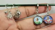 Set of 4 Christmas Stitch markers 1 Christmas vacation, 1 Elf, and 2 snow flakes