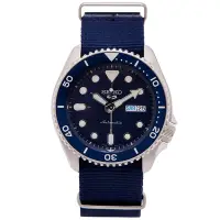 在飛比找Yahoo奇摩購物中心優惠-SEIKO 5號機械機芯sport系列帆布材質錶帶款手錶-藍