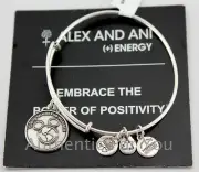 New Disney Alex and Ani Disney Vacation Club DVC Silver Charm Bangle Bracelet