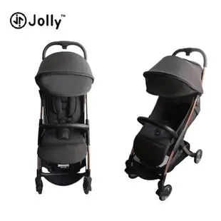 Jolly Soon 自動收折嬰兒手推車👶送收納袋+蚊帳+雨罩+前扶手-9成新黑色