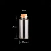 5 pcs 30ml Tiny Wedding Glass Cork Bottles Vials Empty Storage Bottles 30*70mm
