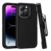 For iPhone 12 Pro Max 12 Mini Black Hard Defender Shockproof Case W/Clip