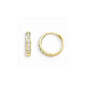 14k 14kt Yellow Gold Madi K CZ Hinged Hoop Earrings 11.4 mm