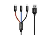 Baseus 3 in 1 USB Lightning Type-C Micro USB Fast Charging Cable Cord For iPhone Samsung iPad