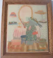 SUSAN GANTNER FRAMED TILE TRIVET KIMBERLY ENTERPRISES HIPPO HIPPOPOTAMUS HATS