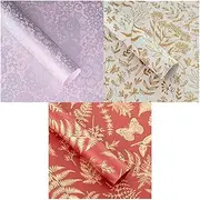 Wrapping Paper Bronzing Pearl Paper Pack of Three Sheets Delicate Texture Birthday Wrapping Paper 29.5in (Color : Tricolor)
