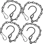 Milisten 4Pcs Black Stainless Steel Hanging Chain with S Hooks for Hanging Plants Flowerpots Lanterns Ornaments Robust Support and Elegant Design