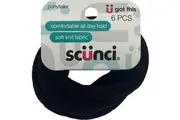 Scunci Ponytailer Black Knit 6 pack