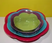 New 2011 Target Home Nesting 4 Serving Bowls Spring Flower Shaped Melamine