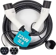 INCHARGEx Premium 22kW 32Amp 3 Phase 480v Type 2 to Type 2 EV Charging Cable 5.4m Ev Portable Charger Black Fit Tesla Model Y Tesla Model 3 Mennekes Tesla Accessories Australia