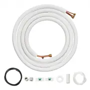 VEVOR 4876.8mm Mini Split Line Set, 6.4 & 12.7mm O.D Copper Pipes Tubing and Triple-Layer Insulation, for Air Conditioning or Heating Pump Equipment &