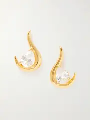 [ANISSA KERMICHE] ANISSA KERMICHE - Grande Poire De Feu Gold Vermeil Cubic Zirconia Earrings - One size One size Gold